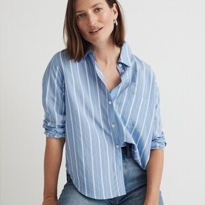 Madewell Drapey Oversized Boyshirt in Stripe